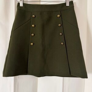 Vintage H&M Dark Green A-Line Skirt with Buttons